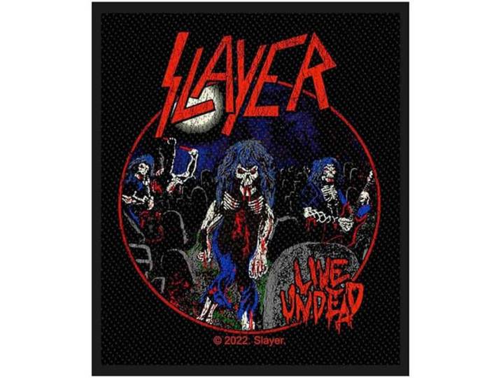Slayer Standard Patch Live Undead nieuw Officieel Zwart One Size