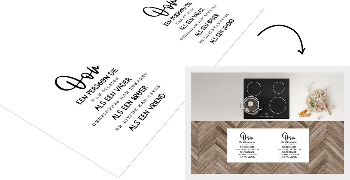 KitchenYeah Keukenloper Vinyl met Quotes Liefde - 120 x 50 cm