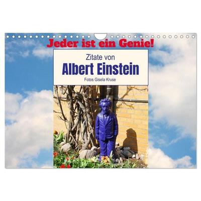 Jeder ist ein Genie! Zitate von Albert Einstein (Wandkalender 2027 DIN A4 quer), CALVENDO Monatskalender