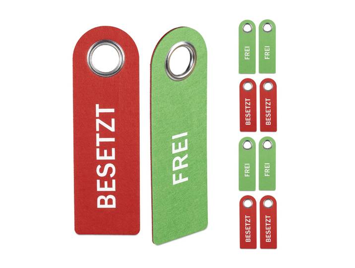 Türschild Besetzt Frei 10er-Set Weiss-Grün-Rot