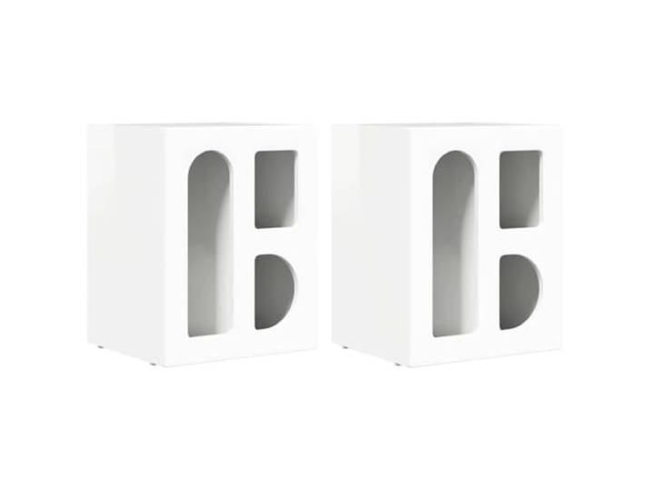 KGFHERENB Nachttisch 2er Set Hochglanz Weiß 40x35x50 cm Holzwerkstoff Kompakte Nachtkonsolen fürs Schlafzimmer mit offenen Regalfächern, pflegeleichter Oberfläche und stabiler Bauweise.
