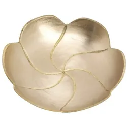Lotos-Schälchen 12 cm matt, 12 cm, Messing, gold