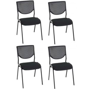 Mendler Besucherstuhl T401, 42303, stapelbar, Stoff/Kunststoff, schwarz, 4 Stück