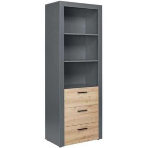 Inter-Link Kombischrank Corbeto, 17203510, eiche / anthrazit, mit 3 Schubladen, (NB/H) 69 x 190 cm