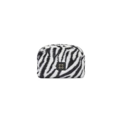 Kosmetiktasche CODELLO "Codello Tasche", Damen, schwarz-weiß (weiß), Obermaterial: 100% Polyester PES., Taschen Kosmetiktasche, mit Zebra-Muster