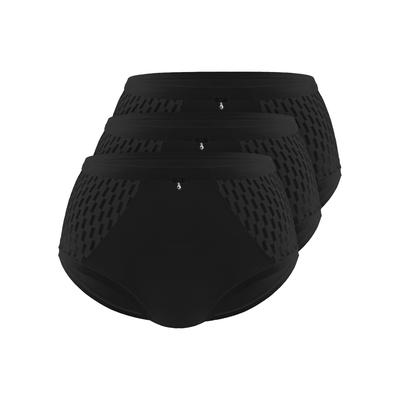 Taillenslip SASSA "3er Pack Taillenslip Graphical Jacquard", Damen, Gr. 38, 3 Stk., Jacquard, schwarz, Jacquard, , figurbetont, Unterhosen Taillenslip