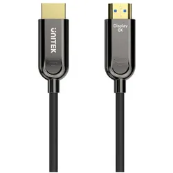 Unitek HDMI 21 AOC 8K 120Hz 60m optical cable (60 m), Videokabel, Schwarz