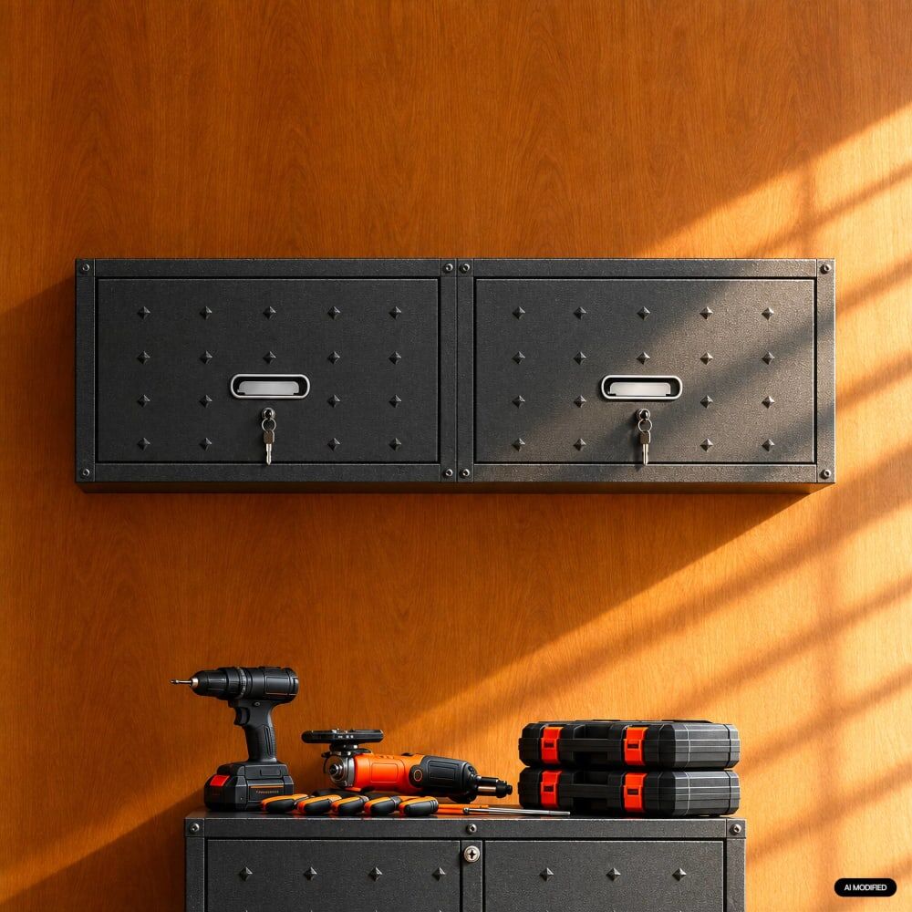 sweeek Muebles altos de almacenamiento para garaje, set de 2, negro