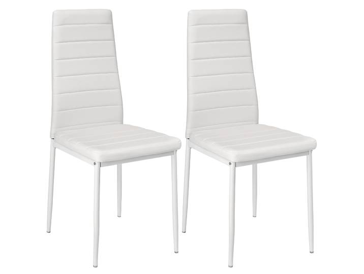 Lot de 2 chaises avec surpiqûre - blanc