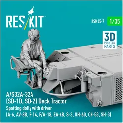 ResKit A/S32A-32A (SD-1D, SD-2) Deck Tractor Spotting dolly with driver (UH-60, CH-53, SH-3) (3D Printed mo