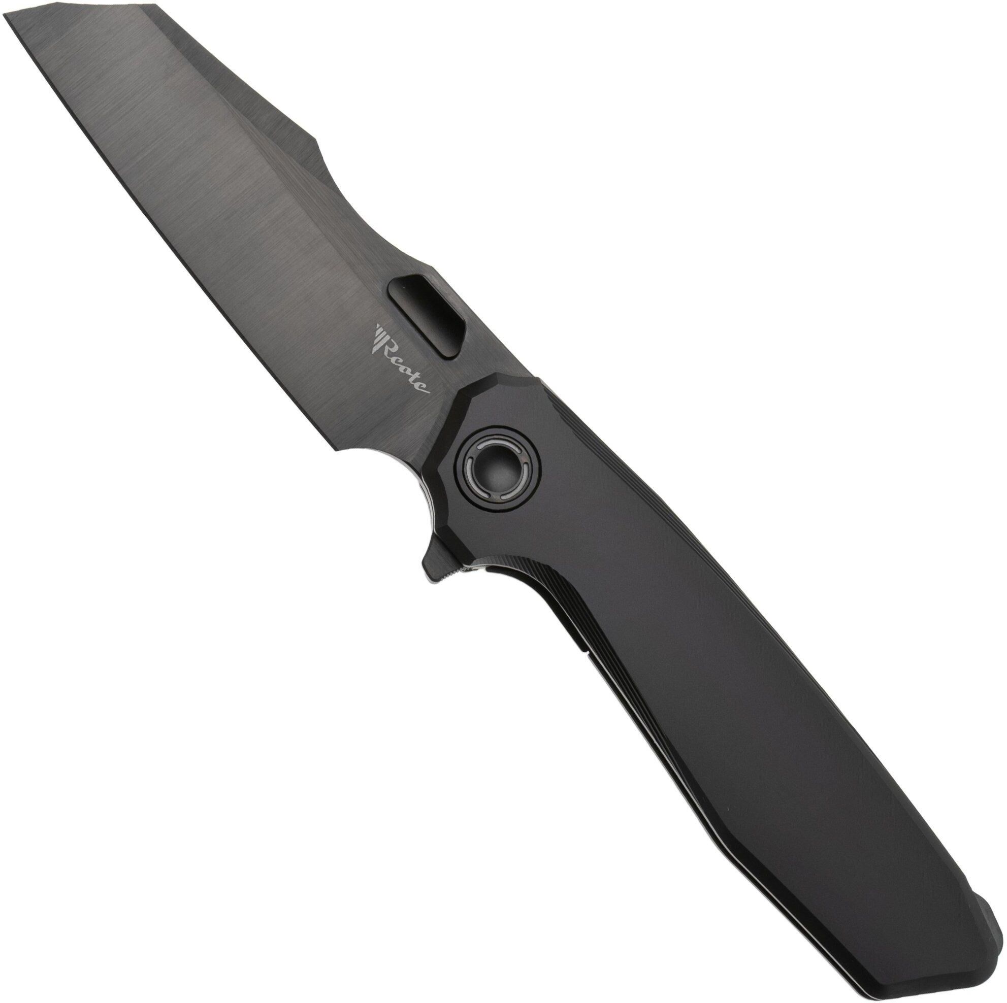 Reate Mantis Black DLC Elmax, Smooth Black DLC Titanium, coltellino tascabile