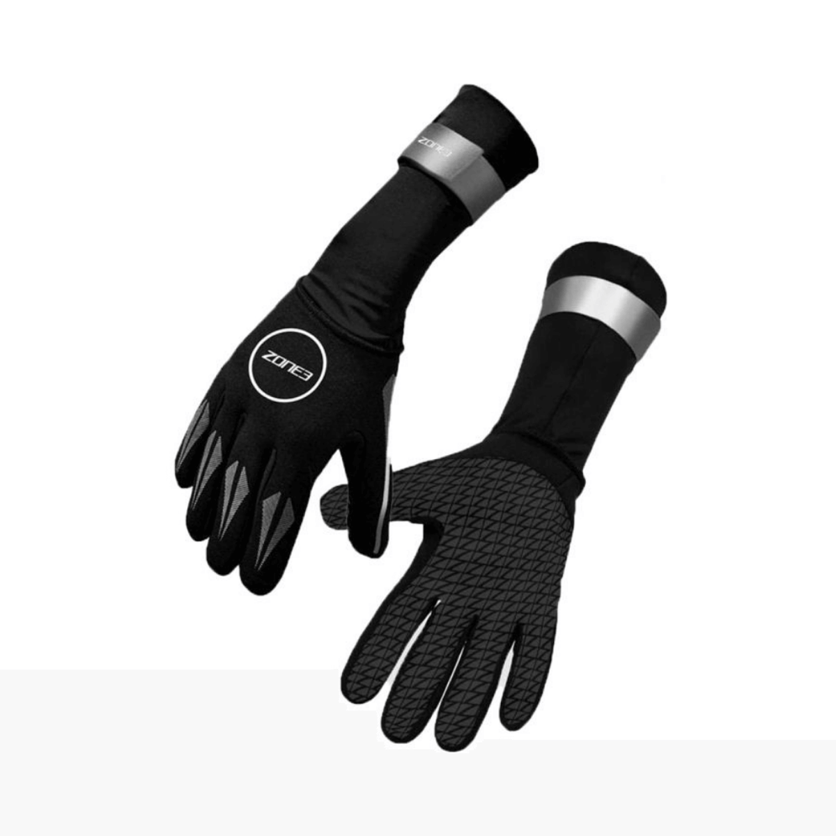 Luvas de neoprene de neoprene Zone3 pretas, Tamanho M Unisex