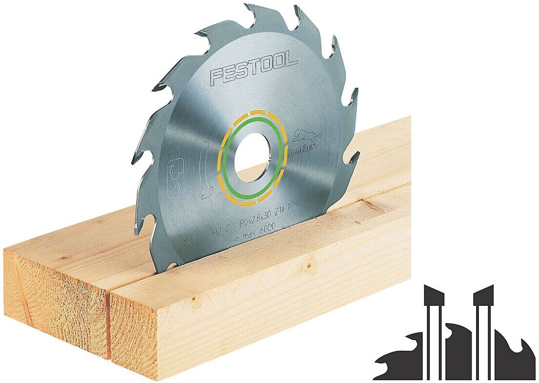 Festool Panthersågklinga för trä, byggskivor&amp; mjuka plaster, 160x2,2x20 mm, PW12