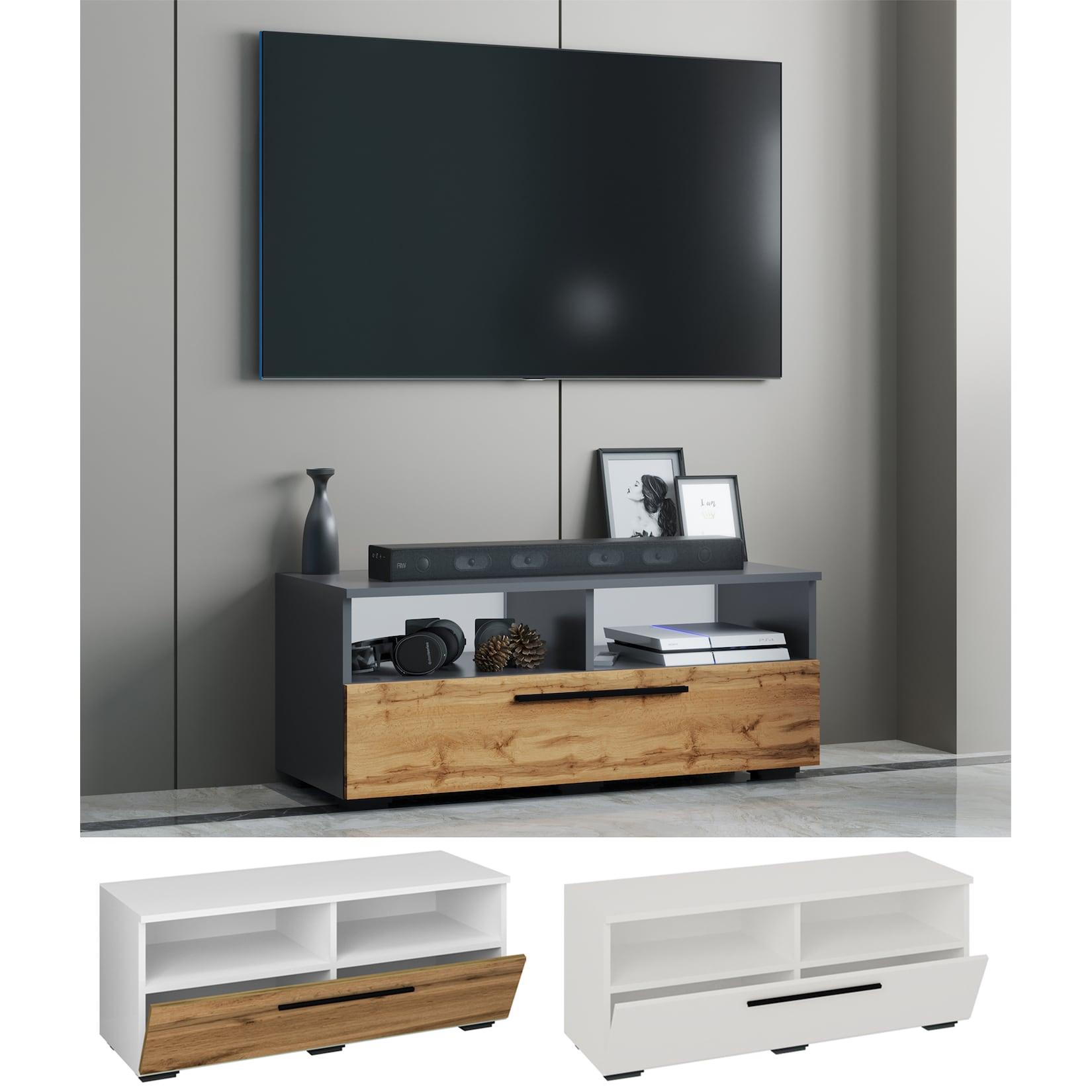 VCM TV Möbel Lowboard Fernsehschrank mit ausreichend Stauraum Maße H. 39 x B. 95 x T. 40 cm Fernseh Möbel – Arila L