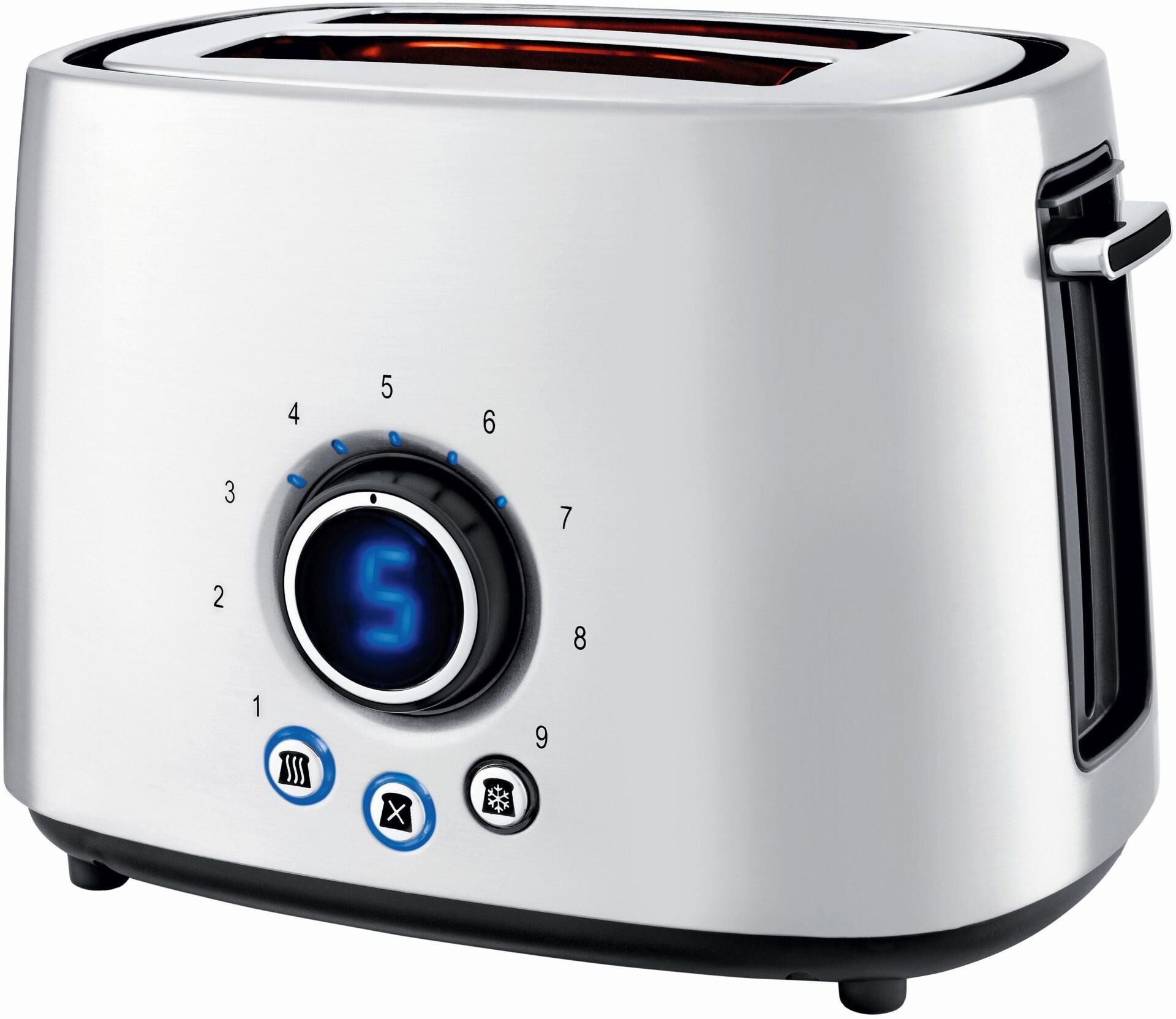 KOENIG Toaster "Koenig Steel Line", silber (schwarz, silberfarben), Toaster, Digital-Display, Toaster schwarz, silberfarben Einheitsgröße