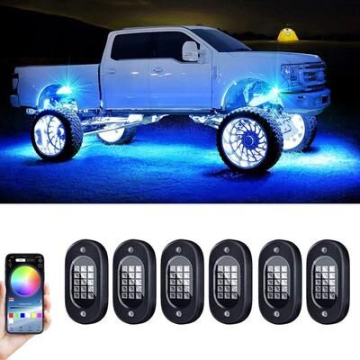 Uplifted Finds Electric Underglow LED Car Light Kit Underbody RGB Ground Lighting With App Control 6 Pods