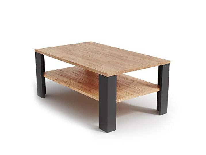 Vicco Couchtisch, Anthrazit 100 x 60 cm mit offenem Ablagefach zur Aufbewahrung von Zeitschriften