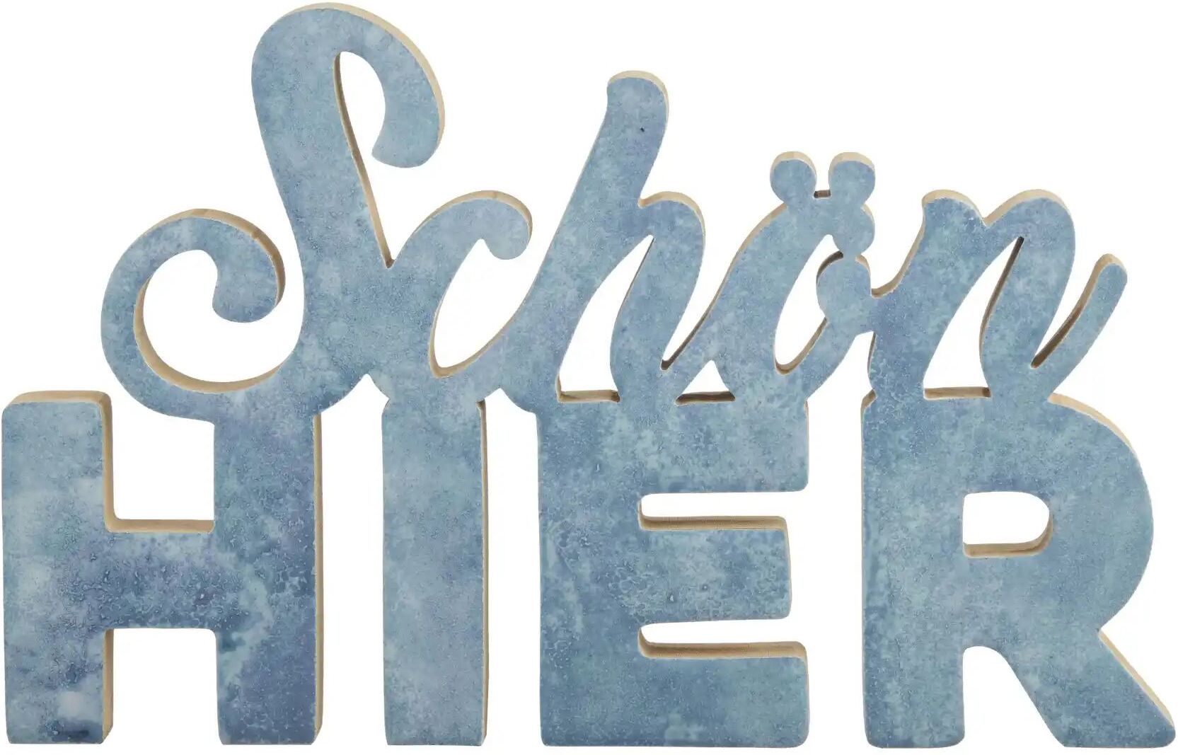 HOME STORY Schriftzug "Schön Hier"   ¦ blau ¦ MDF ¦ Maße (cm): B: 1,6 H: 16