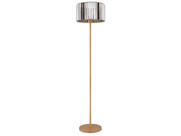 Stehleuchte Run, Braun, Glas, Holzoptik, rund, 150 cm, CE, Fußschalter, Lampen & Leuchten, Innenbeleuchtung, Stehlampen, Stehlampen