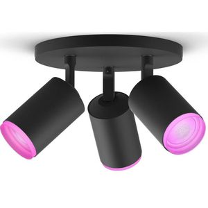 Philips-Hue Deckenstrahler Fugato Spot schwarz LED, 3-flammig, dreh- und schwenkbar, App-Fähig, RGBW