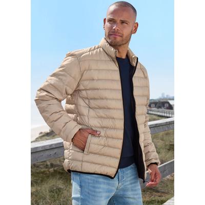 Steppjacke H.I.S, Herren, Gr. M (48/50), beige (sand), Obermaterial: 100% Polyester. Futter: 100% Polyester, unifarben, Basic, Jacken Steppjacke, leicht und gut zu verstauen