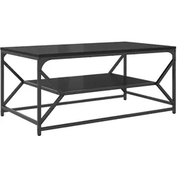 vidaXL Couchtisch Schwarz Eichen-Optik 90 x 50 x 40 cm