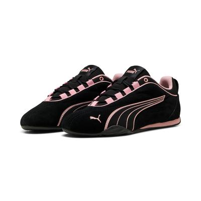 Sneaker PUMA "CATCH SOLEIL SD", Damen, Gr. 37, schwarz (puma schwarz, rosy outlook), Leder, Schuhe Sneaker, für Alltag, mit Lederobermaterial, sportlicher Stil, mit Schnürung