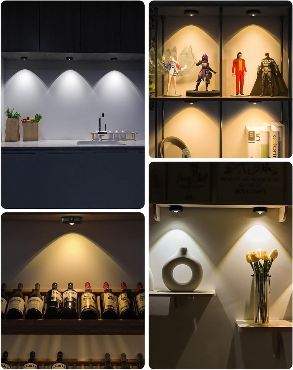 Set van 6 oplaadbare LED keukenverlichting voor onder keukenkasten met afstandsbediening en 3 kleurtemperaturen