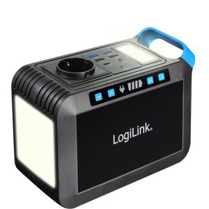 LogiLink Powerstation PPS0200, 148 Wh Akkukapazität, 7 Anschlüsse, Ausgangsleistung 200 W