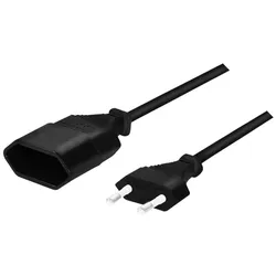 LogiLink Netzkabelverlängerung Eurostecker an Eurobuchse 2 m schwarz