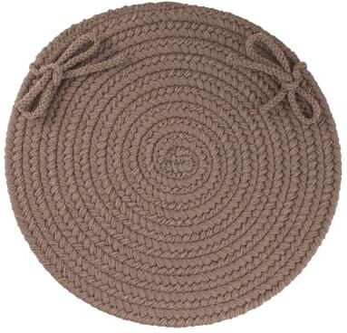 "Indoor/Outdoor WearEver Chair Pads 15"" Round by Rhody Rug in Dark Taupe"