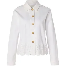 Tchibo - Jeansjacke mit Lochstickerei - Damen - Gr. 44 - weiß