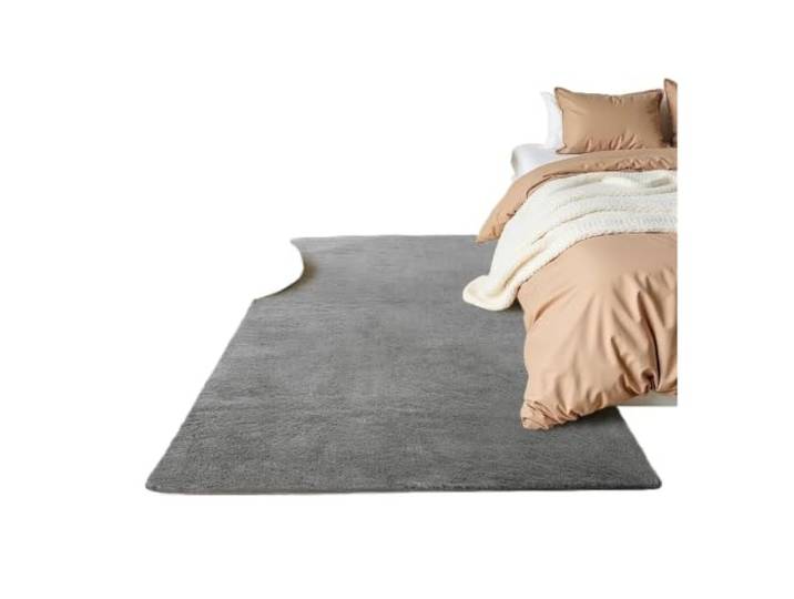 Teppich for Wohnzimmer, Plüschteppich Flauschige Matten, rutschfeste Heimdekoration, weiche Samtteppiche, Kinderzimmerteppich(Light Grey,130x190cm)