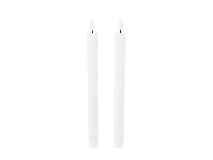 LED Stabkerze 2er Set 25 cm weiss