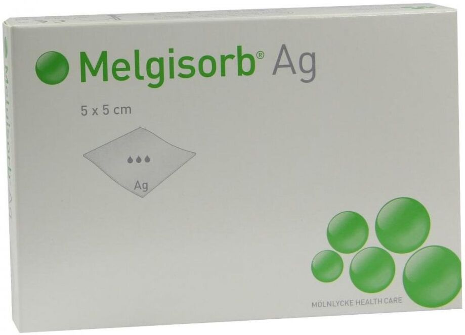 Melgisorb Ag Verband 5x5 cm
