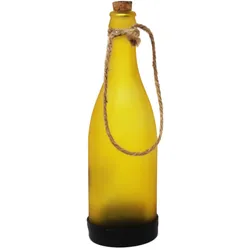 EGLO LED Glas Solarflasche gelb Tisch oder Hängedekoration Höhe 24cm