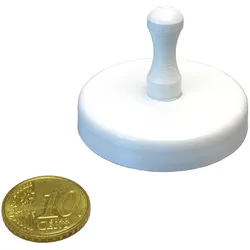 1 Griffmagnete, weiß 40 mm, Ferrit, Metall
