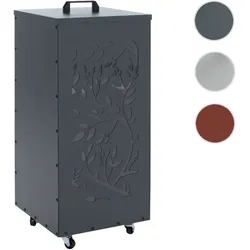 Pelletbehälter HWC-Q30 Ranken, Pelletbox Aufbewahrungsbox für z.B. Tierfutter, Rollen Füße 86x37x37cm ~ anthrazit
