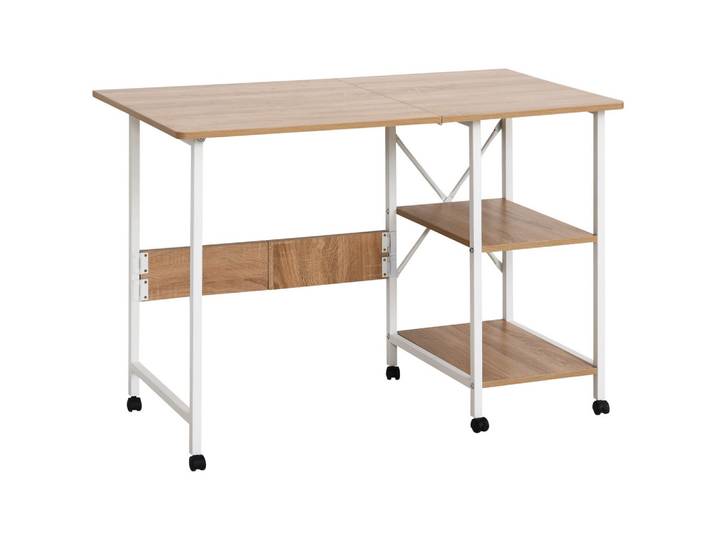 KLAPPTISCH , MDF, Weiß+Natur