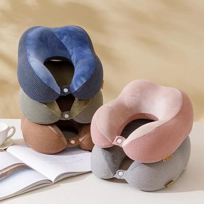 Inspire Daily Merch U shaped Neck Pillow For Travel Memory Foam Slow Rebound Airplane Car Lunch Break Mesh Hump dark Blue