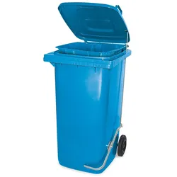 BRB Müllbehälter mit Fußpedal u. Klemmring, 80 Liter, blau, BxTxH 445x520x930 mm