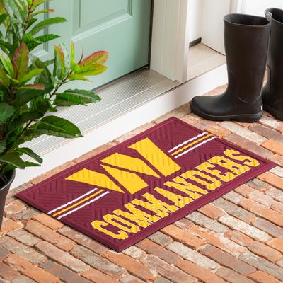 Evergreen 28 in. x 16 in. Cross Hatch Embossed Door Mat, Washington Commanders