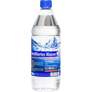Robbyrob Destilliertes-Wasser UV-bestrahlt, chemisch rein, demineralisiert, 1 Liter