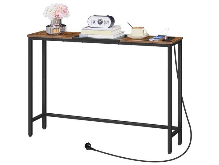 HOOBRO Table Console Console Meuble étroite Table élancée derrière Le canapé Table d'Entrée avec Prise et Ports USB
