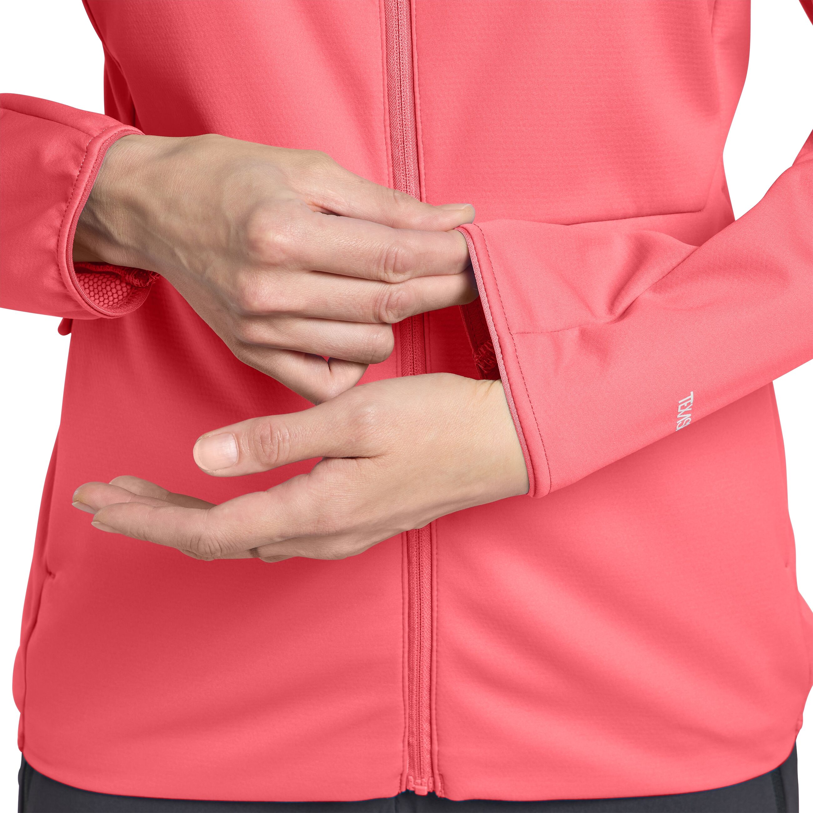 Softshelljacke JACK WOLFSKIN "FELDBERG HOODY W", Damen, Gr. XS, orange (sunset coral), Obermaterial: 100% Polyester, Jacken Softshelljacke, mit zwei Hüfttaschen, atmungsaktiv, winddicht sunset coral XS