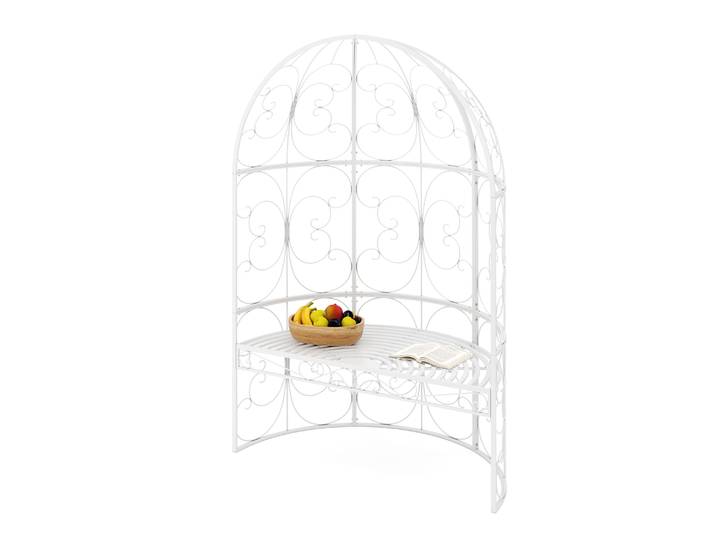 Halbpavillon mit Sitzbank YVETTE 120 x 178 cm weiss