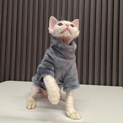 Uplifted Finds Fashionable Cat And Dog Winter Sweater Pet Hoodie Warm Knit Outfit 2xl gray