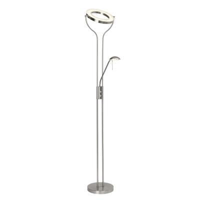 BRILLIANT Deckenfluter "Demian", grau (eisen, chrom), 1, H: 191cm, 1 Stk., Leuchten, einstellbar, 2x Drehdimmer, 1,9 m Höhe, 24 W, 2500 lm, Deckenfluter