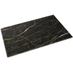 FUSSMATTE 90 x 60 cm Schwarzer Marmor