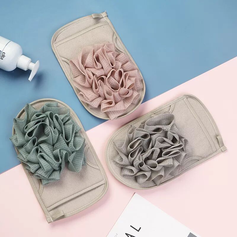 INF Serviette de bain exfoliante double face pour usage domestique Vert